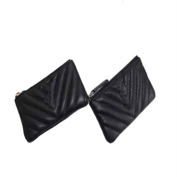 

designer coin purses keys pouch mini wallet lipstick bag with key circle drawstring real leather designer wallets card holder lamb288p, Red;black
