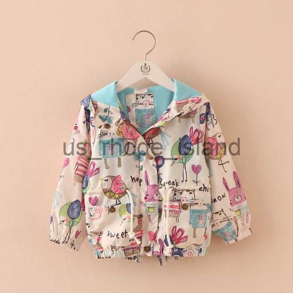 

jackets fashion korea style spring autumn 2 3 4 6 8 10 years children long sleeve cartoon print hooded jacket for baby kids girls x0730, Blue;gray