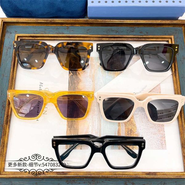 

2023 new luxury designer g family large box yellow sunglasses men uv resistant glasses that can matched with myopia frames for women gg1084, White;black