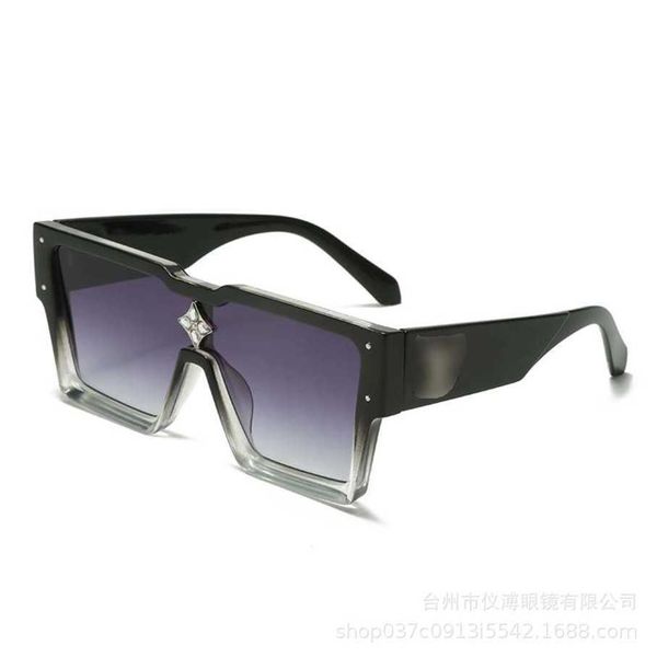 

2023 luxury designer sunglasses new diamond box one piece for women with advanced sunscreen and shading personalized fashion sunglasses, White;black