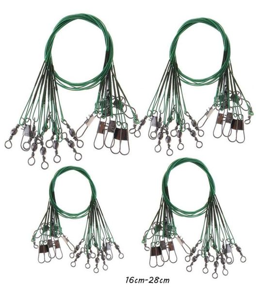 

100pcslot 5 sizes mixed 16cm28cm antibite steel wire terminal tackle fishing lines stainless snaps swivels pesca accessories 9923793