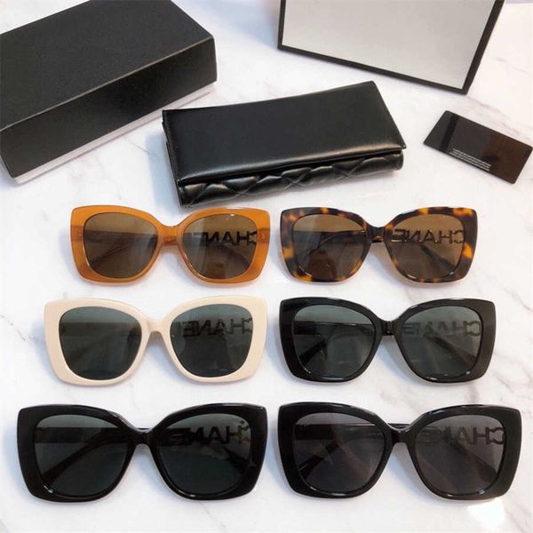 

2023 new luxury designer sunglasses fashion big box star net red same style personalized letter mirror leg sunglasses ch5422, White;black
