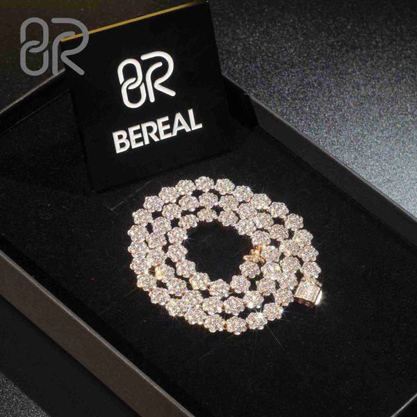 

wholesale 8mm rose gold vvs moissanite tennis chain round brilliant cut moissanite 925 silver fine necklace jewelry