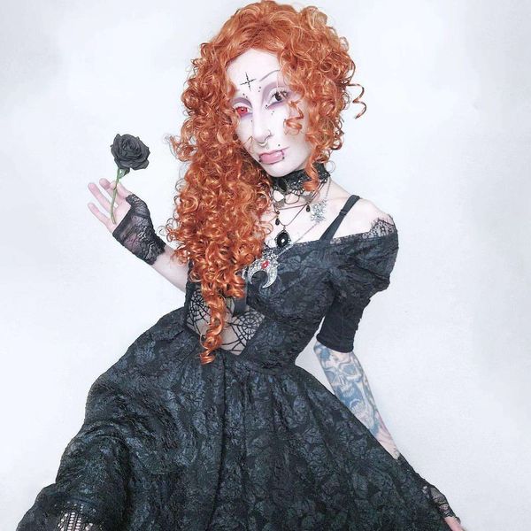 

womens dress autumn dark valentine gothic short, Black;gray