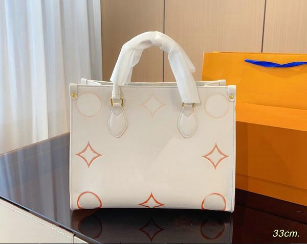 

designer bag totes handbags onthego shopping handbag fashion embossing flower ladies casual genuine leather purse shoulder bags