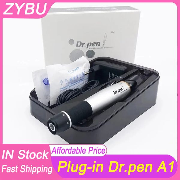 

electric dr.pen a1-c with 2 pcs 12 pins cartridges needles meso machine plug in derma pen microneedling therapy skin care tool