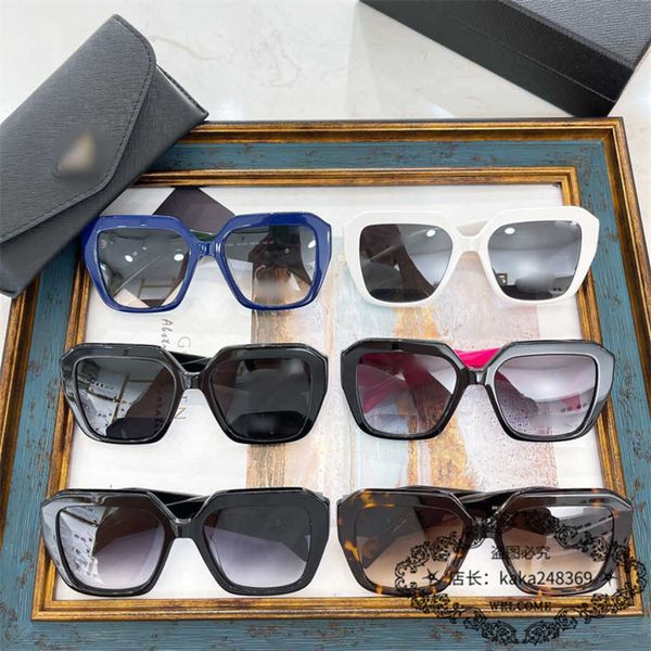 

new luxury designer pjia 2023 new sunglasses women's net red same style personality plate box sunglasses spr15z, White;black