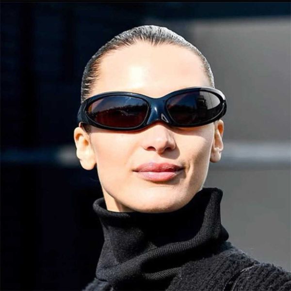 

2023 new luxury designer sunglasses men's ins net red with cat's eye fashion futuristic sunglasses women bb0251, White;black