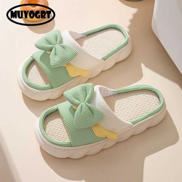 

slippers woman slippers female autumn winter princess bow thick bottom indoor non slip home four seasons cotton and linen lovely, Black