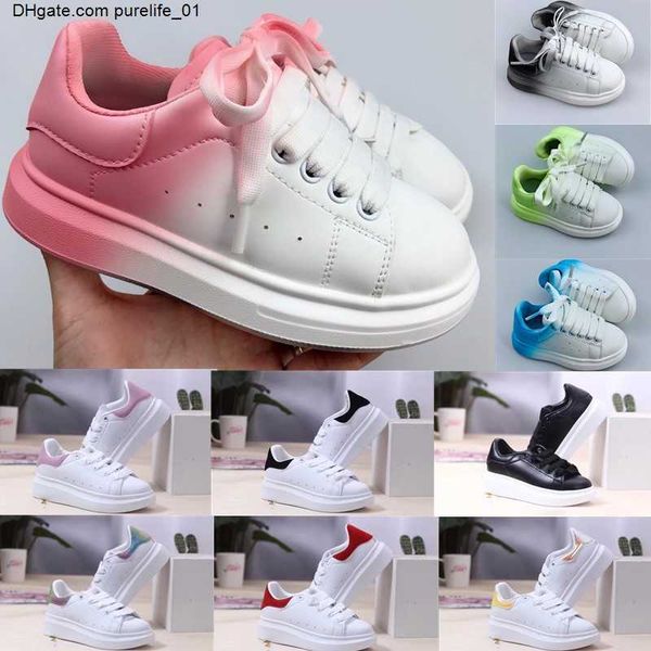 

baby kids designer shoes leather lace up children youth platform sneakers white black boys girls velvet suede casual infants toddler shoe ch