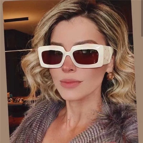

2023 new luxury designer g family's new rectangular narrow frame star fashion hip-hop sunglasses gg0811, White;black