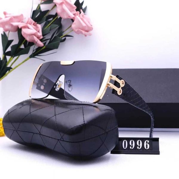 

2023 luxury designer sunglasses overseas new for men's and women's large frame connected sunglasses tourism glasses special 0996, White;black