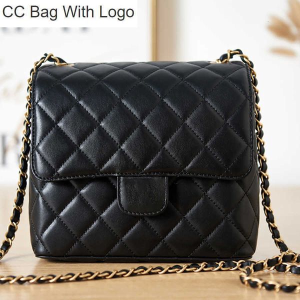 

cc bag 10a luxury designer bags flap bag 1:1 19.5cm sheepskin crossbody bags woman shoulder bag with box c210, Black