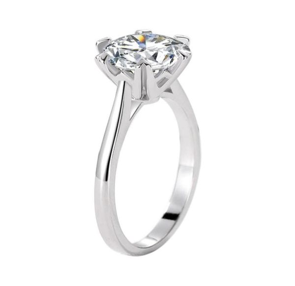 

sterling silver product in love with single bell women039s exaggerated large 2 ct simulation diamond ring showing off two ct d3760794, Golden;silver