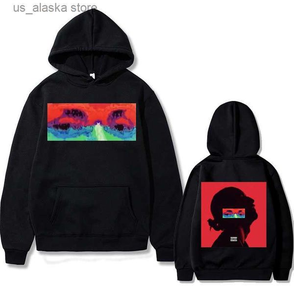 

men's hoodies sweatshirts lomepal jeannine concert rap hip hop music double sided album print hoodie men women fashion hoodies man casu, Black