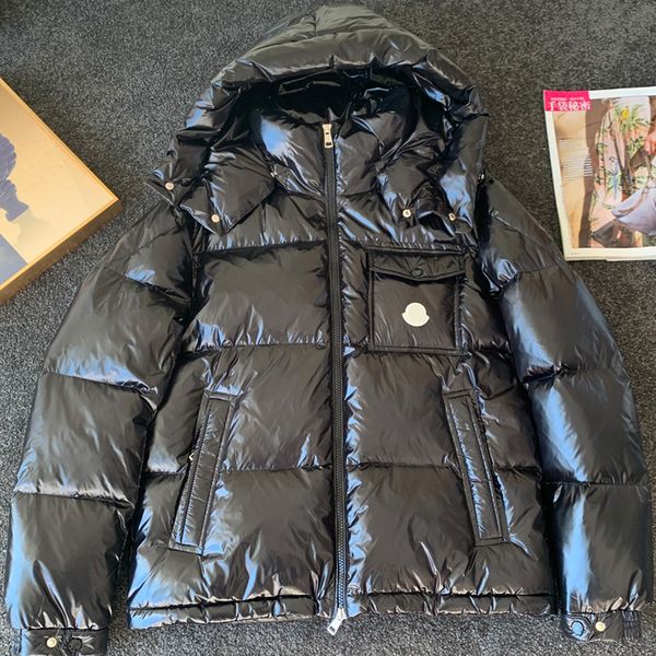 

8.1 winter keep warm hooded striped zipper goose down coat women, Black