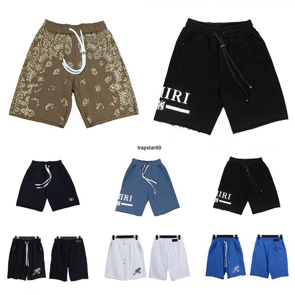 

2023 summer new designer mens womens pure cotton am shorts high street printing fashion wear with shorts a014, White;black
