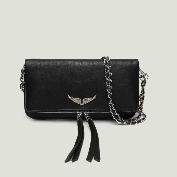 

zadig voltaire designer tote bags shoulder bag outer single black wing drill women bag pu leather metal chain handbag cosmetic bag purse sat