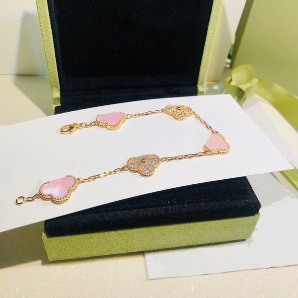 

luxury designer bracelet van bracelet cleef chain gold agate shell wedding mother's day jewelry gift for women and girls suaghiat aguhn, Golden;silver