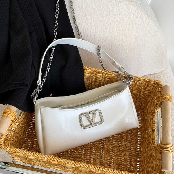 

new ladies2023 velatninio fashionable for women's bag designer advanced bags texture simple quality leisure rhinestone chain one should