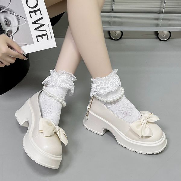 

dress shoes women's shoes mary janes women's high heels summer office pumps women string bead buckle strap butterfly-knot shoes la, Black