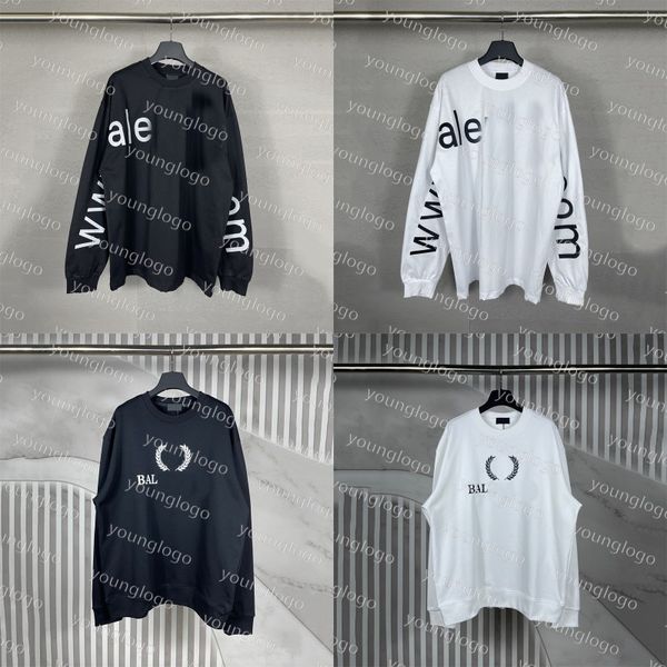 

mens plus size sweatshirts desiigner hoodies round neck casual women warm pullover fashion brand knit embroidery hoodies, Black