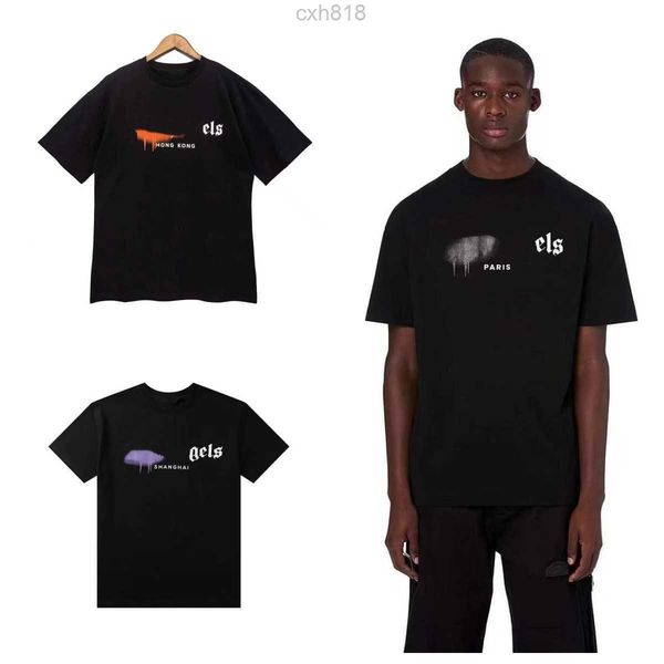

designer mens t shirt homme herren t shirts clothing spray letter short sleeve spring summer tide men and women tee, White;black