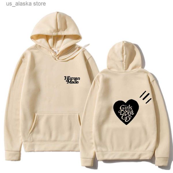 

men's hoodies sweatshirts girls dont cry human men hoodies sweatshirts autumn winter letter printing casual japanese streetwear male cl, Black