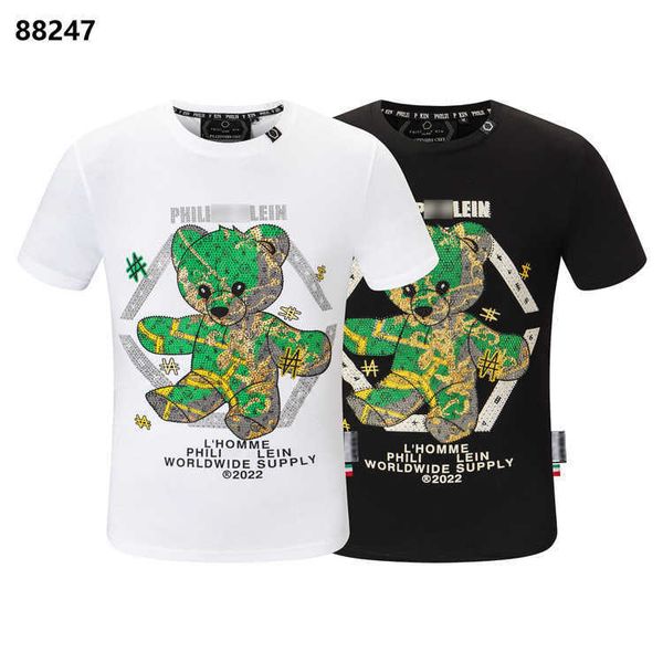 

t-shirt designer skull pictures summer men's high-end t-shirtamgf, White;black