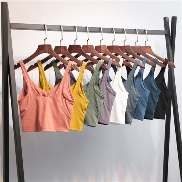 

ll yoga outfit lulu u-back stretchy workout gym yoga bras women naked feel buttery soft athletic fitness training sports bra women's s