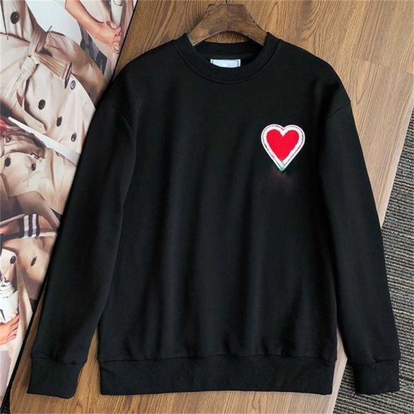 

22ss paris designer hoodie mens skateboard sweatshirts long sleeve shirts hoodies women embroidery red love letter thick coat sweater casual, Black