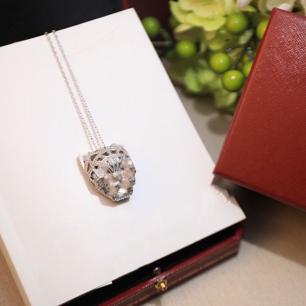 

designer pendant necklace set zircon panther head logo pendant necklace big brand luxury fashion you deserve the best, Silver