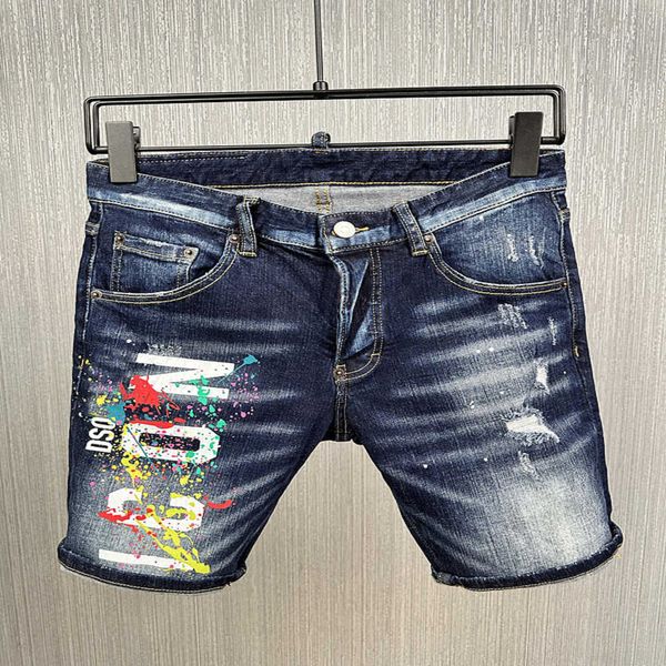 

men's jeans man shorts short denim for blue summer half pants mens breeches hole metal button zipper skinny slim patchy washed maple le