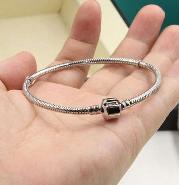 

handmade never fade classic jewelry 100 pure 925 sterling silver smooth bangle party pandor promise women wedding bracel6173788, Golden;silver