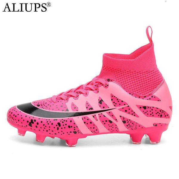 

athletic outdoor aliups size 31-48 women men soccer shoes sneakers cleats professional football boots kids futsal football shoes for boys gi, Black
