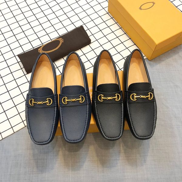 

brand metal buckle peanie leather convenient casual driving shoes korea men's suede loafers set foot doug leather soles fashion breatha, Black