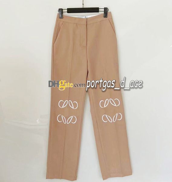 

designer luxury women pants charming woman trousers straight leg letter patch pants plus size lady pants size 32 34 36 38 40 42, Black