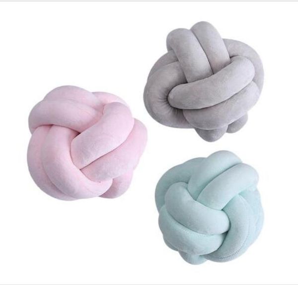 

ball knot pillows ins weaving sofa pillows nordic two cross knot plush round cushion baby calm sleep dolls stuffed bedroom decorat7528743