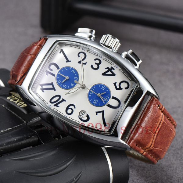 

luxury leather band quartz movement men watch dropshipping day date skeleton automatic men watches gifts for father, Slivery;brown
