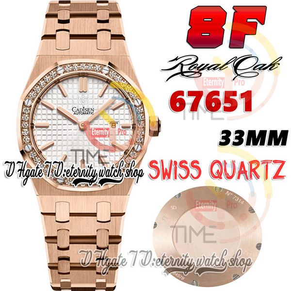 

8ff 8ff67651 swiss quartz movement 33mm womens watch diamonds bezel silver textured dial stick markers rose gold 316l stainless steel bracel, Slivery;brown