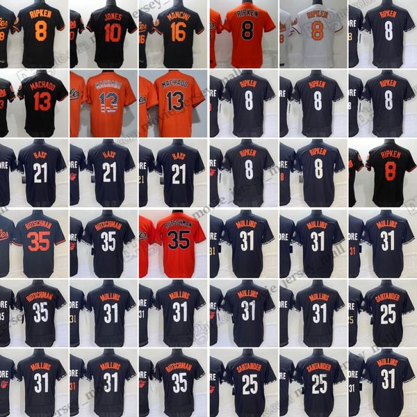 

adley rutschman baseball jerseys trey mancini anthony santander brooks robinson austin hays adam jones manny machado cal ripken stitched jer, Blue;black