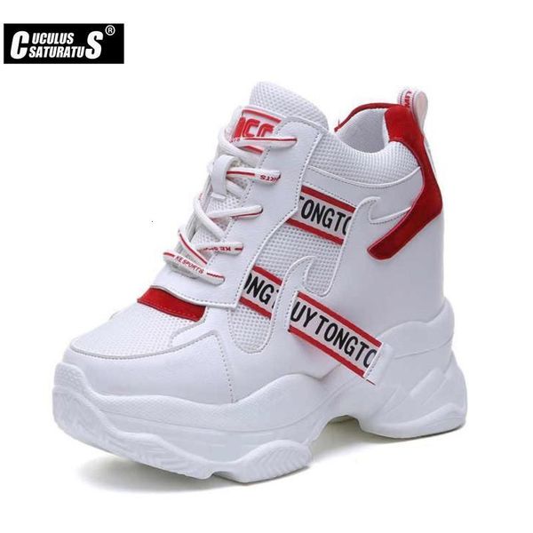 

dress shoes cuculus high flat platform 9cm height increasing casual woman spring hidden wedge sneakers female vulcanize 230801, Black