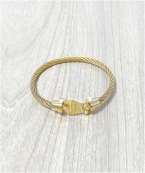 

fashion charm men stainless steel bracelet for man 18k gold plated women horseshoe buckle bangles handmade accessories with jewelr7374601, Golden;silver