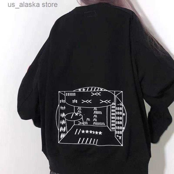 

men's hoodies sweatshirts autumn new cav empt c.e long sleeve men women all-match small embroidery casual fashion cotton crewneck cavem, Black