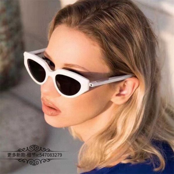 

2023 new luxury designer sunglasses b cat's eye women's ins online red same sunglasses male fashion bb0159, White;black