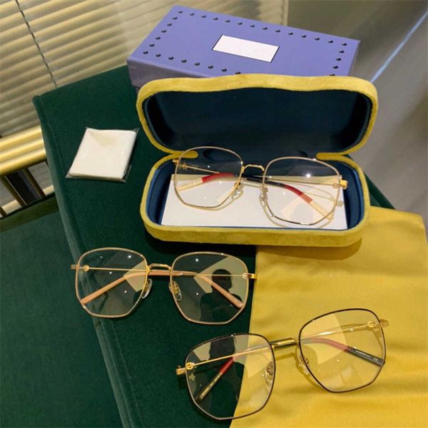 

2023 new luxury designer sunglasses g family ni nethong the same type of eyeglass irregular polygon myopia frame can equipped with degree gg, White;black