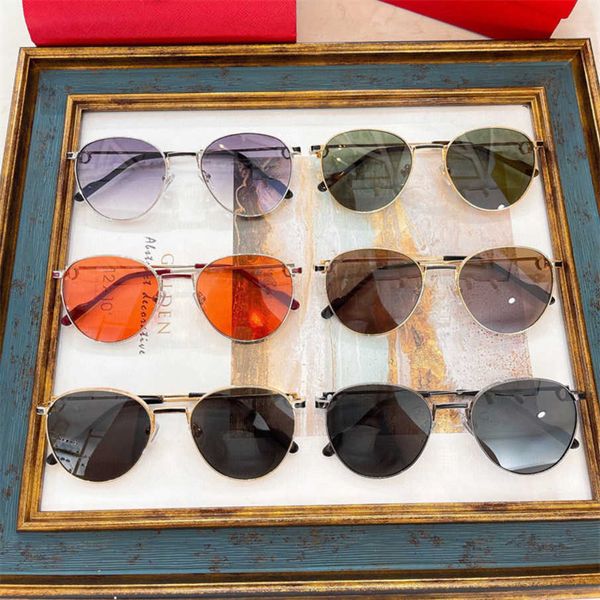 

2023 new luxury designer new round men's and women's sunglasses anti-ultraviolet ct0335 for driving, White;black