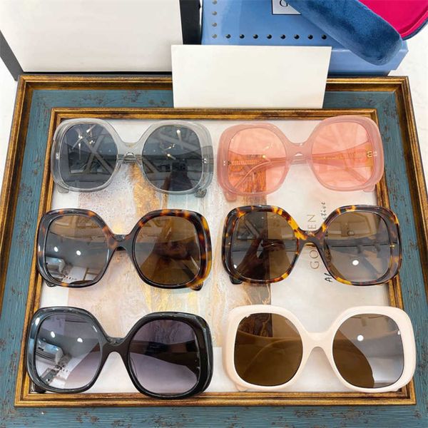 

2023 new luxury designer g family's new toad large frame fashion ins celebrity sunglasses for men and women gg1235 style 1, White;black