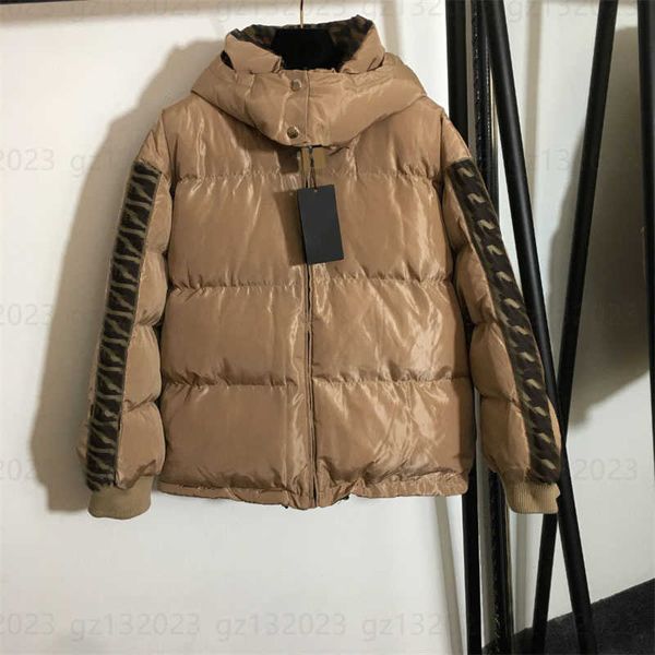 

winter lady downs puffer jacket designer jacket letter ribbon patchwork hooded cotton jackets reversible jackets womens track casual down co, Black