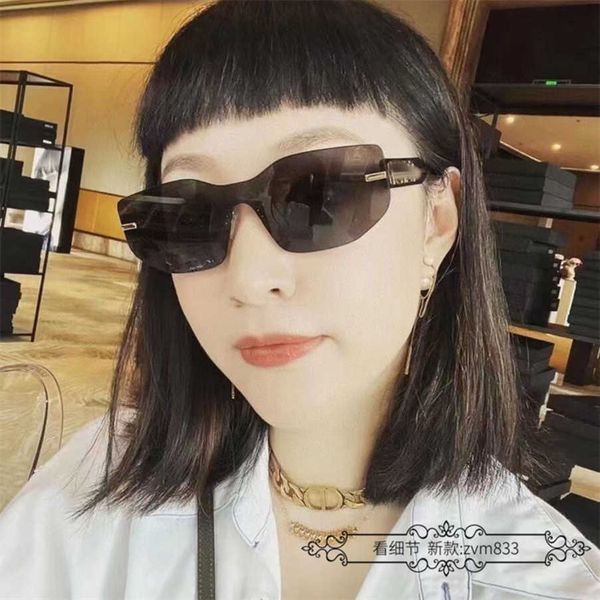 

2023 new luxury designer sunglasses f family frameless cat eye women's network red wind ins same style ultra light sunglasses men', White;black